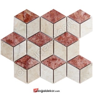 3D Mutfak Tezgah Arası Mermer Mozaik  -DT1405